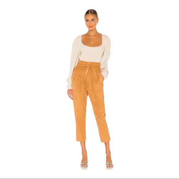 Free People Nightfall Vegan Suede Pant in Camel Size 4 - Picture 1 of 10
